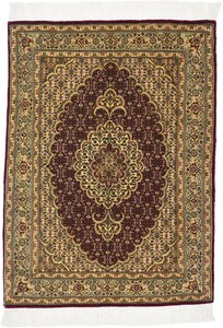 ペルシャ 絨毯 タブリーズ ウール 手織 ラグ マット 約80×120cm T-18838