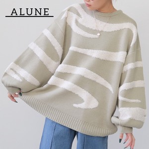 Sweater/Knitwear Pullover Jacquard Knitted Oversized Tops Ladies Autumn/Winter
