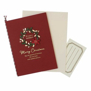 【クリスマス】Handmade card  ウッドパーツカード リース