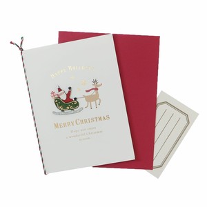 【クリスマス】Handmade card  ウッドパーツカード サンタとソリ