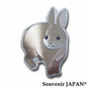 【ホイルマグネット】ウサギ(茶)  ダイカットマグネット【お土産向け商品】