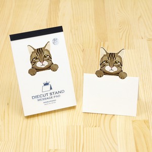 Memo Pad Diecut Stand Cat Message Card Message Pad Made in Japan
