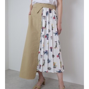 Skirt Plain Color Printed