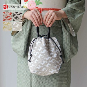 Handbag Kimono Drawstring Bag Linen Made in Japan