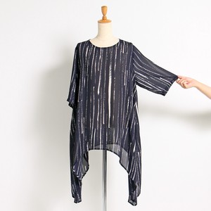 Pre-order Button Shirt/Blouse Stripe Tunic Blouse 2024 Spring/Summer