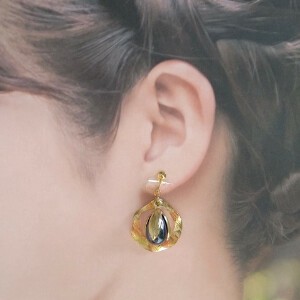Clip-On Earring Gold Post Earrings