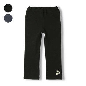 Kids' Full-Length Pant Flower Plain Color Stretch Embroidered