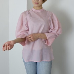 Button Shirt/Blouse Puff Sleeve Switching