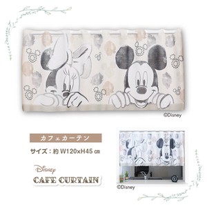 【受注生産】Disney「ミッキー&ミニー peek through」カフェカーテン【日本製】ディズニー