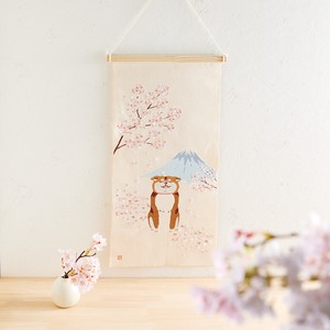 Wall Plate Sakura-fuji Bird Shiba Dog