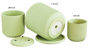 彩か｜Saika　ガーデニング　鉢･プランター　シンプルラインポット＆ソーサー Green