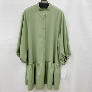 Button Shirt/Blouse Spring/Summer Shirring Front Opening Switching