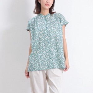 Pre-order Button Shirt/Blouse Gathered Blouse Printed