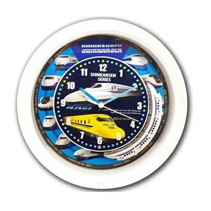 【売り切れごめん】SRA 新幹線クロック 壁掛け時計 SR-WC15001WH (ホワイト)