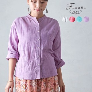 Button Shirt/Blouse Shirtwaist Double Gauze Fanaka