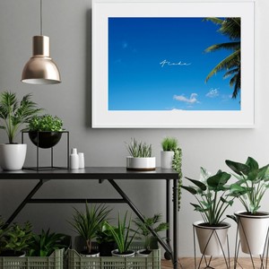 【おしゃれアートポスター】ハワイ 青空 ヤシの木 風景 景色 写真 photo A4 A3 A2