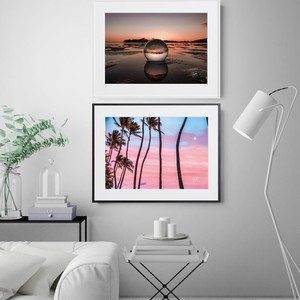 【おしゃれアートポスター】ハワイ サンセット 夕焼け ヤシの木 風景 景色 写真 photo A4 A3 A2
