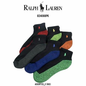 POLO RALPH LAUREN(ポロ ラルフローレン)メンズ ショート ソックス 6足セット 男性用靴下 824088PK
