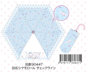 【予約販売】90447 キャラクター折畳傘　シナモロール　チェックライン