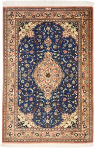 ペルシャ 絨毯 クム シルク 手織 マット ジェッティ工房 ザロチャラク(約80×120cmサイズ)50