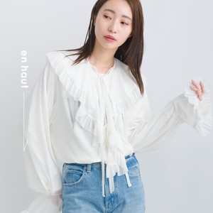 Button Shirt/Blouse Frilled Blouse Tulle NEW 2024 Spring/Summer