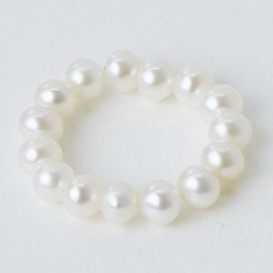 Silver-Based Pearl/Moon Stone Ring 4 ~ 5mm