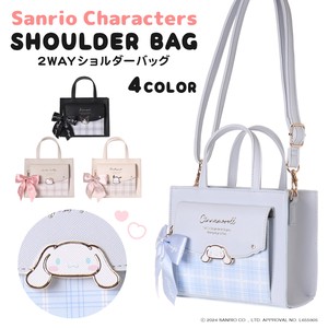 【コンビニ受取対応商品】 合皮チェックプレートリボン付2WAYショルダー / 合 キャラクター アイケア