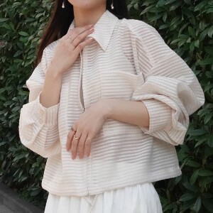 Button Shirt/Blouse Transparency Outerwear Tops Summer Spring Border