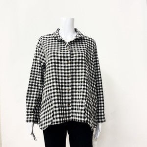 Jacket Gathered Blouse Plaid A-Line L 2024 Spring/Summer