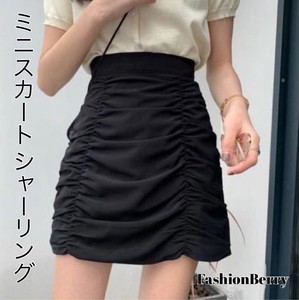 【2024新作】ミニスカート シャーリング  韓国ファッション