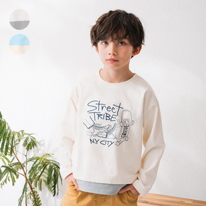 Kids' 3/4 Sleeve T-shirt Long T-shirt Chain Stitch Layered Look Simple
