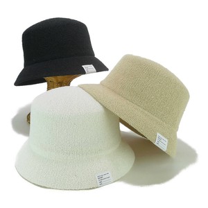 【2024春夏新作】SHF−ホワイトネームタグパイルバケットハット　ヤング帽子