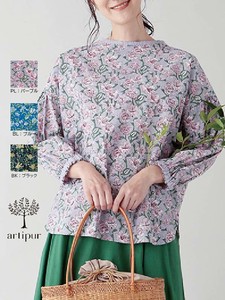 Button Shirt/Blouse Printed Floral 2-way