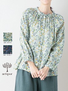 Button Shirt/Blouse Garden Indian Cotton Double Gauze Spring/Summer Printed 2-way