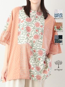 Tunic Patchwork Tunic Spring/Summer Block Print 3 Colors