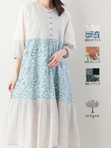 Casual Dress Patchwork Spring/Summer One-piece Dress Block Print