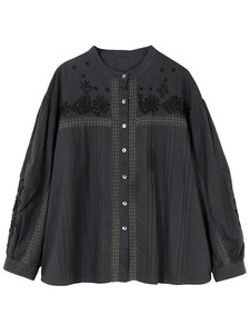 Button Shirt/Blouse Spring/Summer Cotton Embroidered