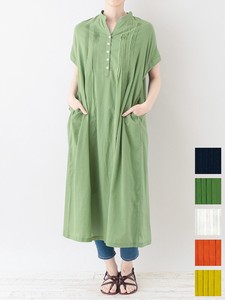 Casual Dress Pintucked Indian Cotton Spring/Summer One-piece Dress