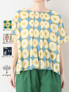 Button Shirt/Blouse Spring/Summer Block Print 3 Colors