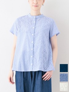 Button Shirt/Blouse Patchwork Spring/Summer 3 Colors