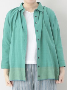 Button Shirt/Blouse Bicolor Gathered Blouse Spring/Summer