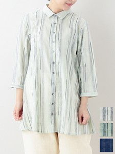 Button Shirt/Blouse Stripe Spring/Summer 3 Colors