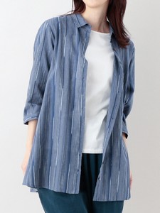 Button Shirt/Blouse Indian Cotton Stripe Spring/Summer 3 Colors