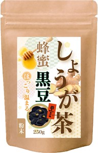 蜂蜜しょうが黒豆茶 粒まるごとインスタントティー からだも心も温まる生姜の紅茶250g