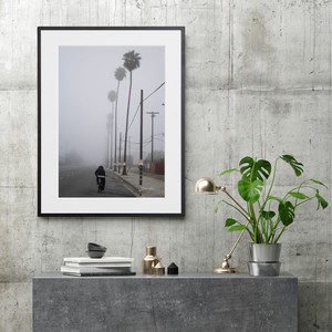 【おしゃれアートポスター】ロサンゼルス LA 曇 朝 街並み 景色 風景 モノトーン 写真 photo A4 A3 A2