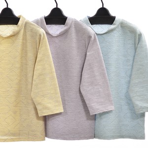 T-shirt Geometric Pattern Jacquard High-Neck NEW 2024 Spring Made in Japan