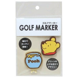 【アウトドアグッズ】くまのプーさん ゴルフマーカー ハニーフェイス