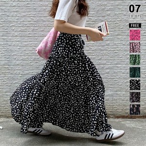 ロングスカート ティアード ゆったりウエストゴム ティアードスカート ロング スカート フレアスカート