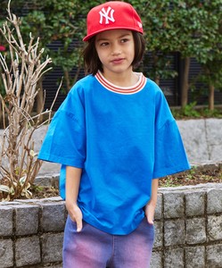 Kids' Short Sleeve T-shirt Color Palette Plain Color T-Shirt Rib STREET Short-Sleeve