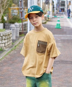 Kids' Short Sleeve T-shirt Plain Color T-Shirt Pocket Mixing Texture M